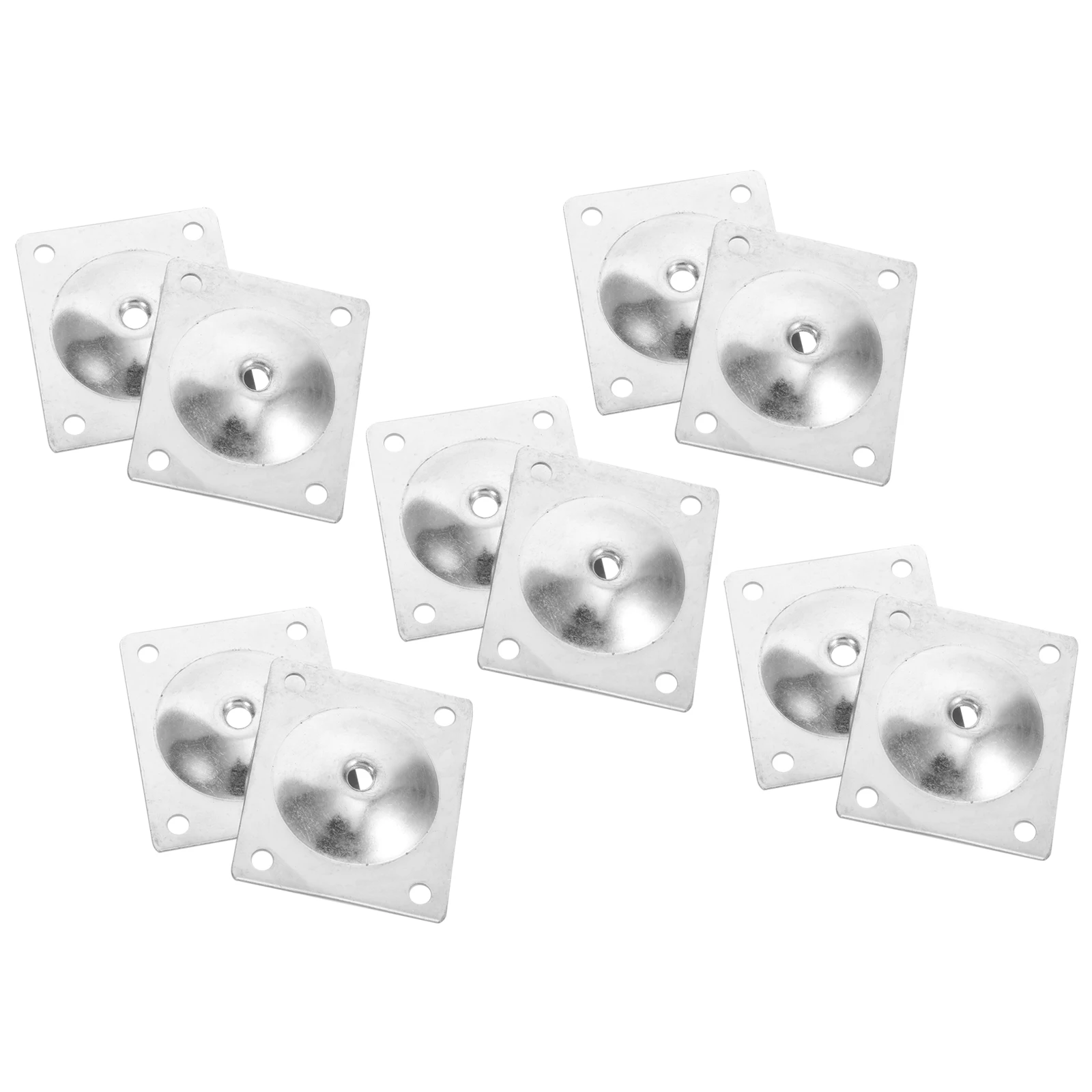 

10pcs Metal Furniture Legs Mounting Plates Iron White Zinc Electroplating Home Office School Restaurant Table Leg Brackets