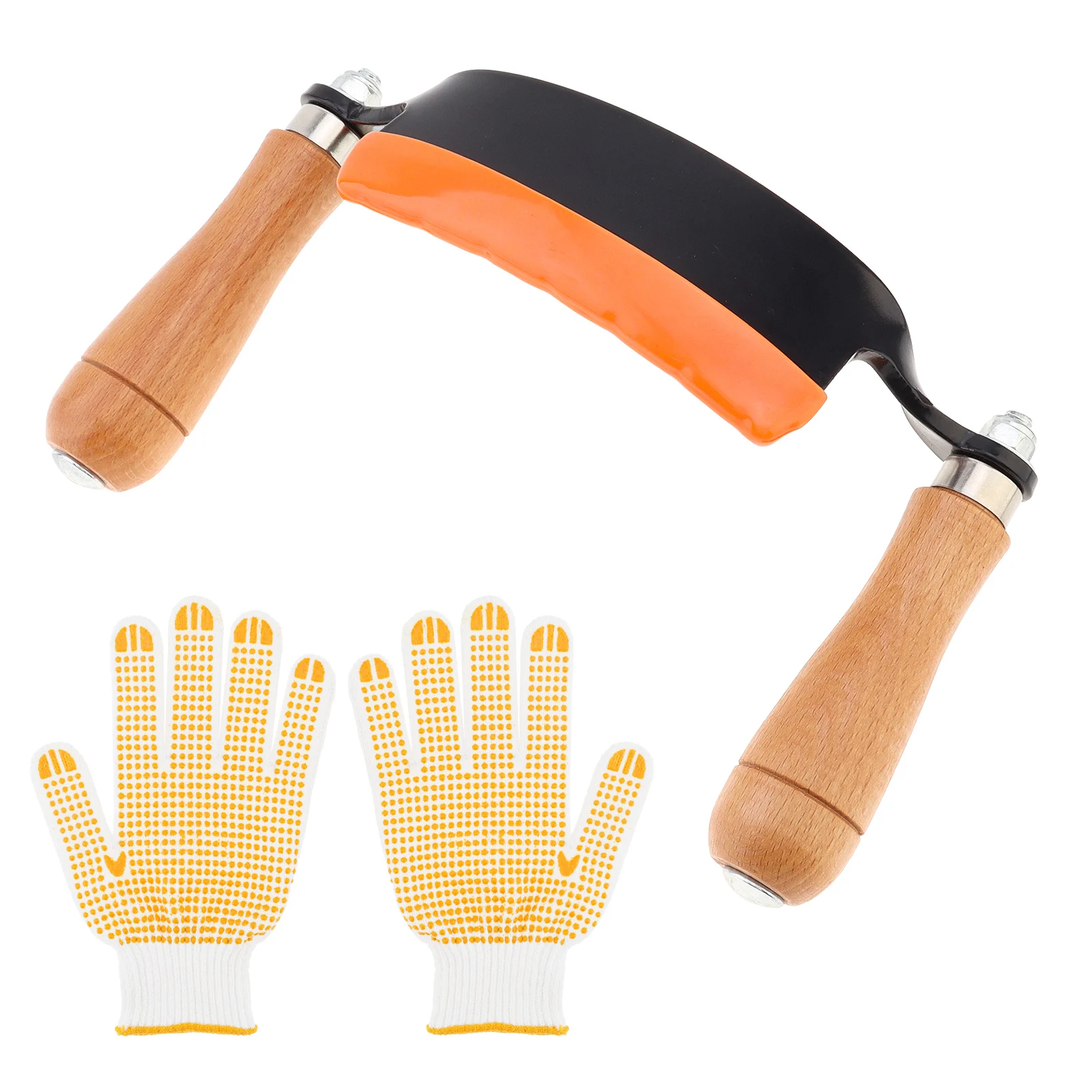 

5 inch Curved 45 Carbon Steel Wood Bark Scraper Tool for Debarking Logs Silicone Blade Solid Tree Bark Peeler Stripper Tool Set