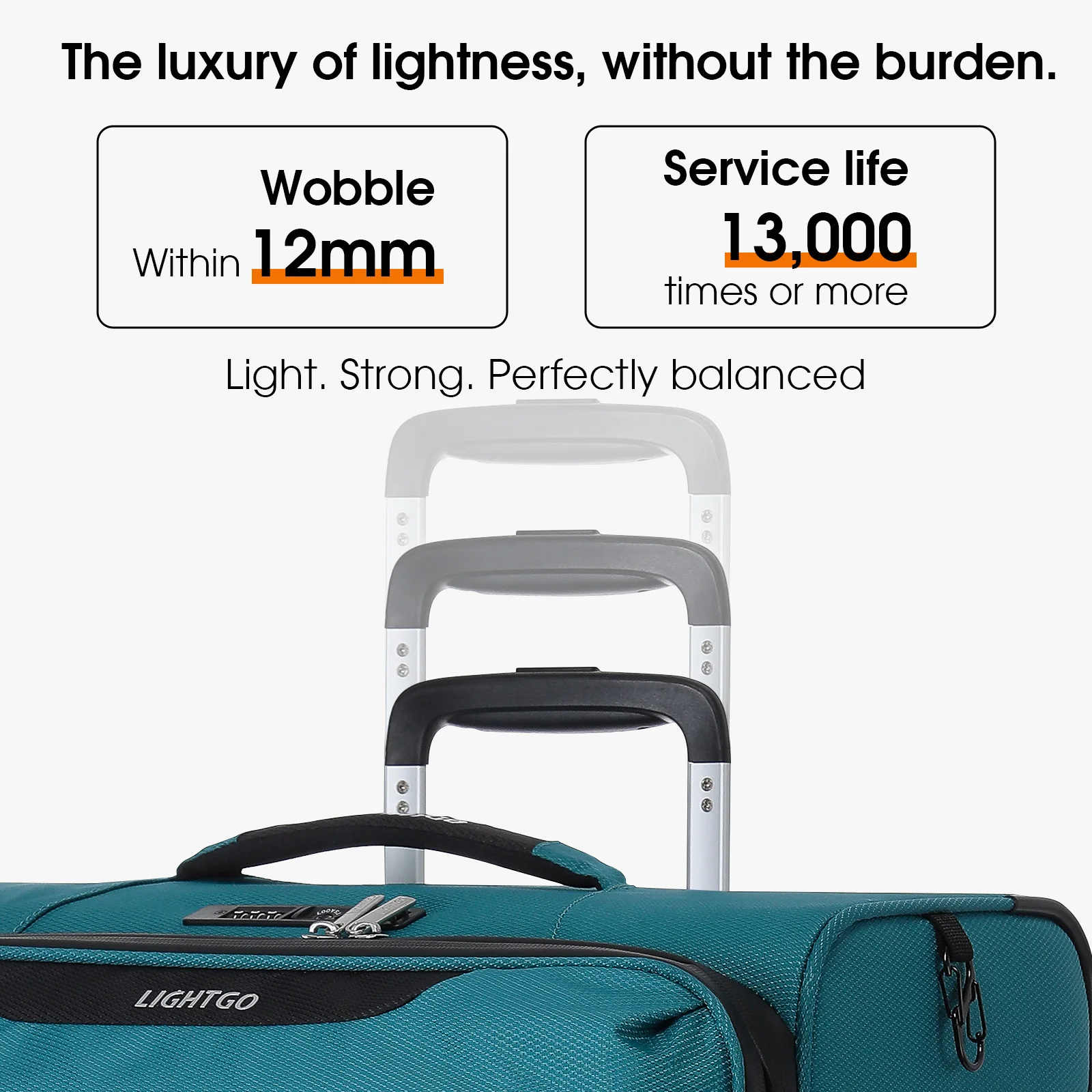 LightGo Ultra Lightweight Waterproof Expandable Large Capacity Suitcase 8 Wheel Silent Spinner Fashion Check in Luggage Carry-on