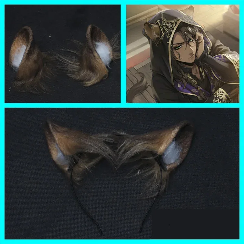 

Didi 2025 2025 hhh Twisted-Wonderland Leona Kingscholar головной убор с ушками заколка для волос повязка для волос аксессуары для косплея реквизит на Хэллоуин