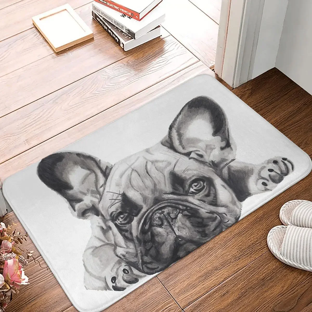 French Bulldog Frenchie Dog Non-slip Doormat Bath Mat Chop Balcony Carpet Welcome Rug Bedroom Decor