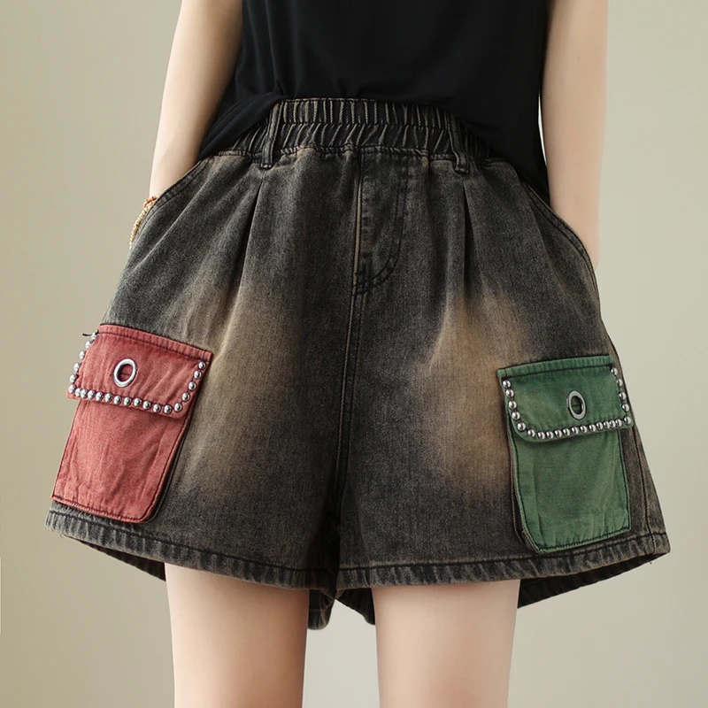 ممزق الدينيم ort ort orts المرأة الصيف فضفاض Personali اللون بلو بنطال ذو قصة أرجل واسعة التخسيس عالية الخصر الجينز orts