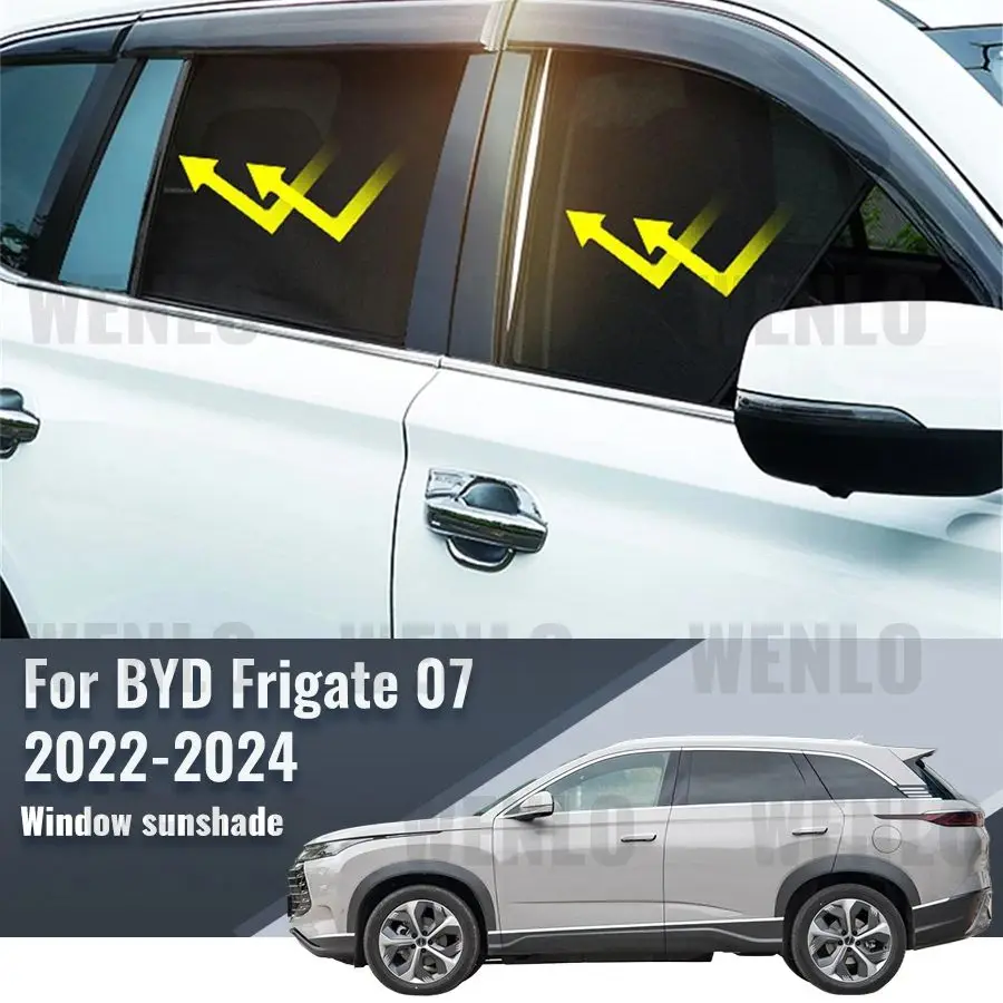 For BYD Frigate 07 2022 2023 2024 Frigate07 Magnetic Car Sunshade Front Windshield Curtain Rear Side Window Sun Shades Shield