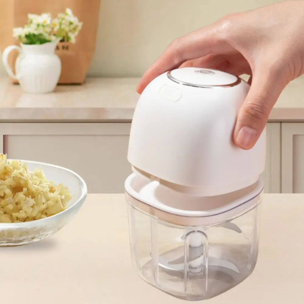 Rechargeable Electric Meat Grinder Transparent 350 ML Kitchen Garlic Masher Efficient Wireless Food Processor Onion