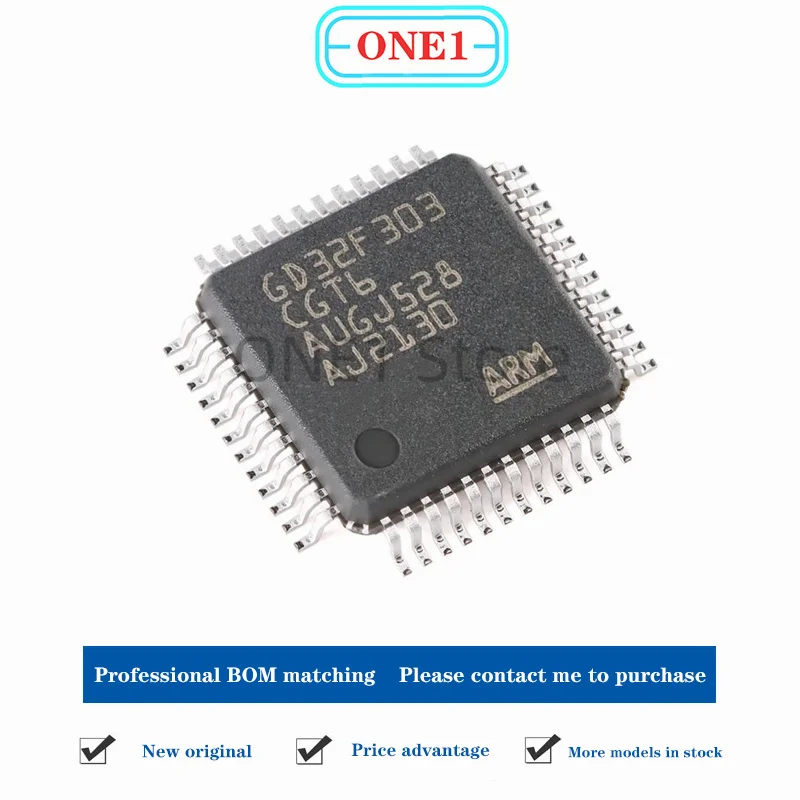 1 stks/partij Nieuwe originele GD32F303CGT6 LQFP-48 ARM Cortex-M4 32-bit microcontroller-MCU chip