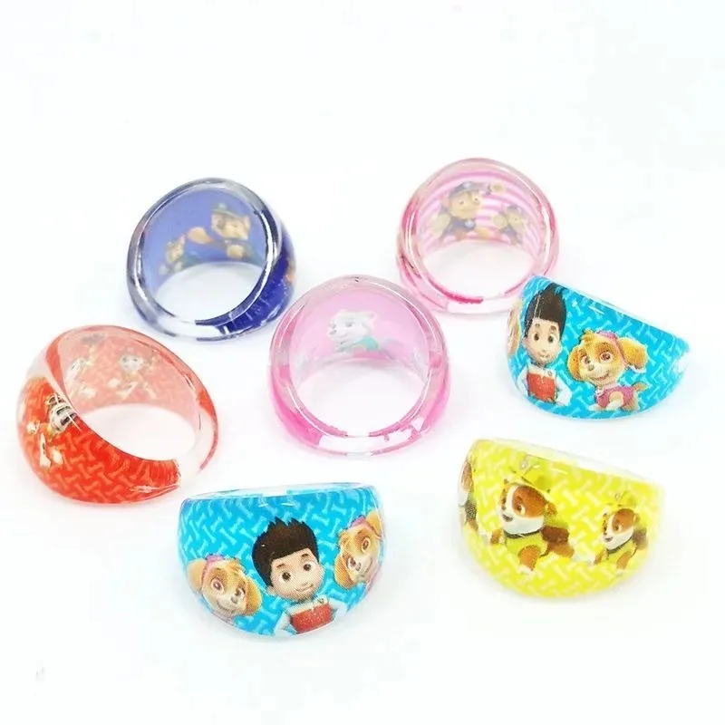 10 قطعة باو باترول تشيس الاطفال خواتم الكرتون سكاي الأطفال البنصر اللعب الطرف الديكور اللعب اكسسوارات هدايا عيد الميلاد #5