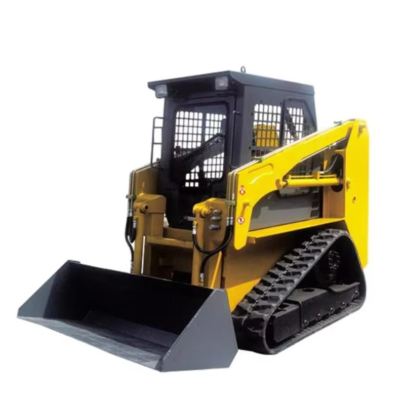 Compact Rubber Track Loader Electric Mini Skid Steer 4 In 1 Attachment For Quiet Operation Indoor Construction Projects
