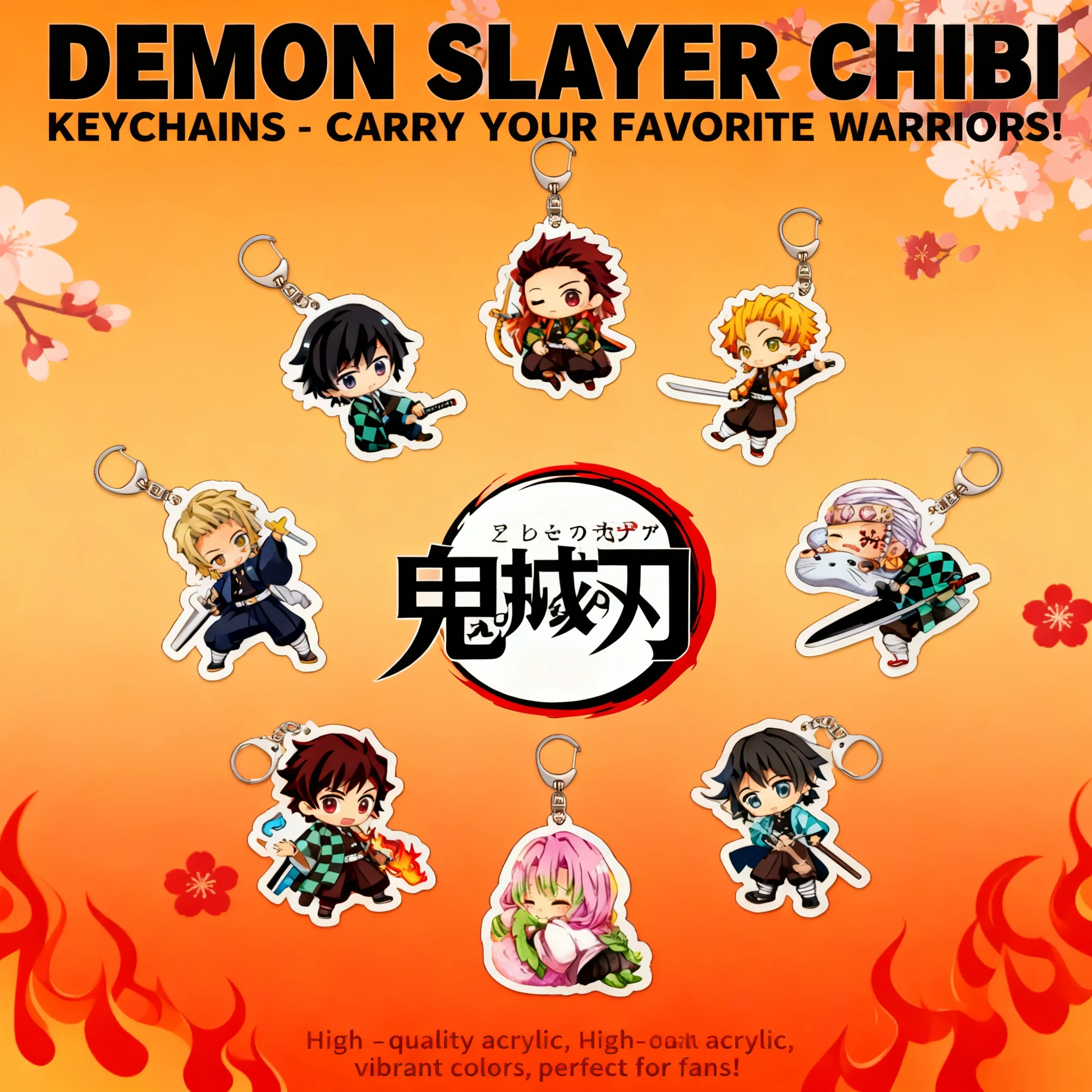 

Акриловый брелок Demon Slayer: Аниме-подвески Танджиро, Незуко, Зеницу, Иноске – подарок для фанатов, коллекционные аксессуары для косплея