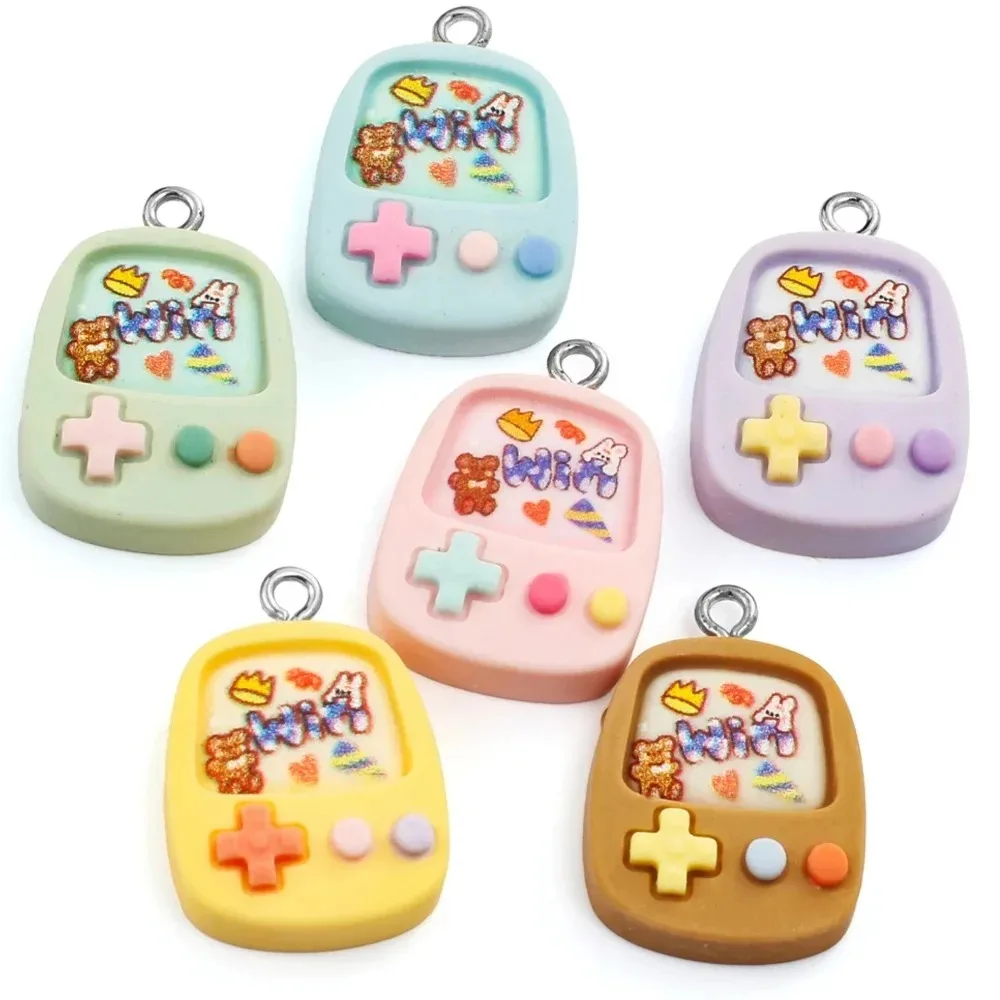 10Pcs Retro Game Controller Resin Pendants Kawaii Mini Game Console Charms DIY Craft Accessories for Keychain Earring Necklace