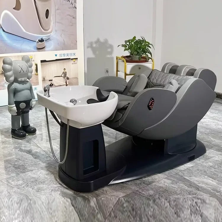 High-end smart hair care chair rotating massage flush bed beauty salon multi-functional electric shampoo bed