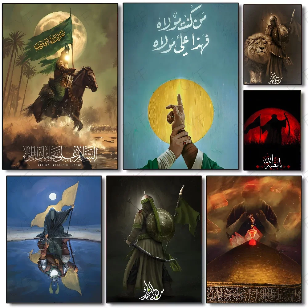 Imam Hussain Shia Ali Poster Canvas Painting Modern Home Living Room Bedroom Bar Aesthetic Decoration Wall Art Gift
