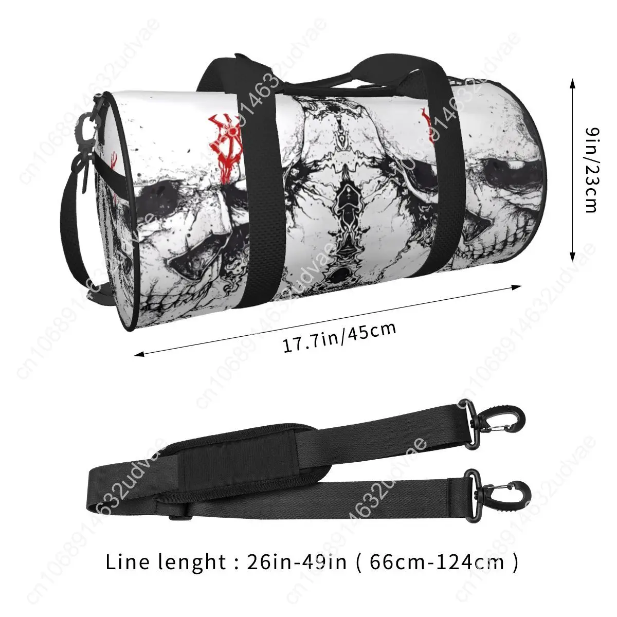 Gym Bag Japan Anime Bereserk Printed Sports Bag Large Capacity Skull Street Men Outdoor Custom Handbag Fun Training Fitness Bag