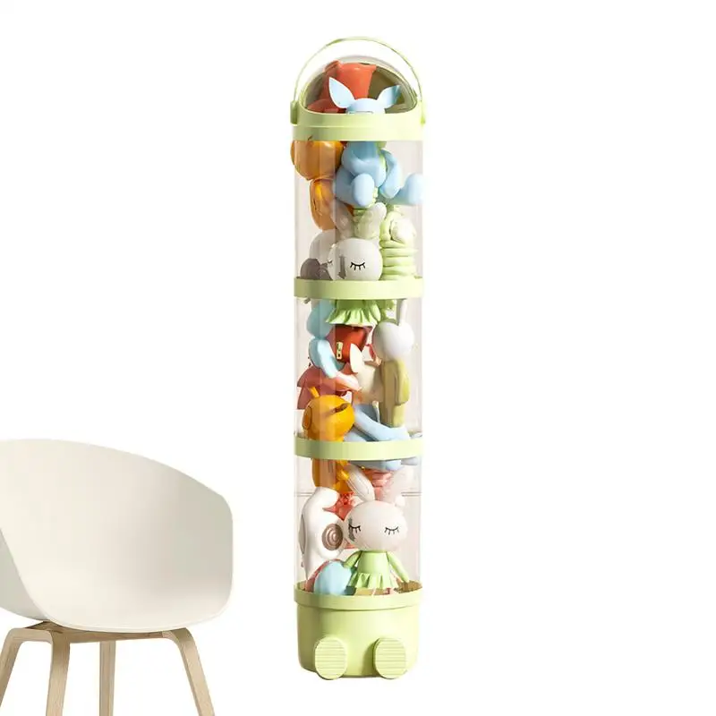 

Stuffed Animal Storage Tube 63.7 Inch Vertical Toy Tube Transparent Doll Display Bucket 4 Layers Space-Saving Doll Holder For