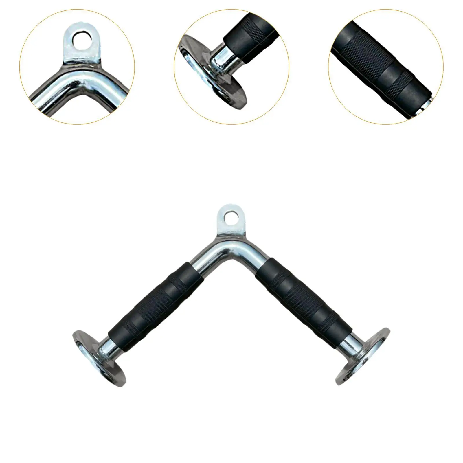 V Handle Tricep Press Bar Steel Gym Pulley Accessory for Biceps Back Muscle Exercise Home Gym