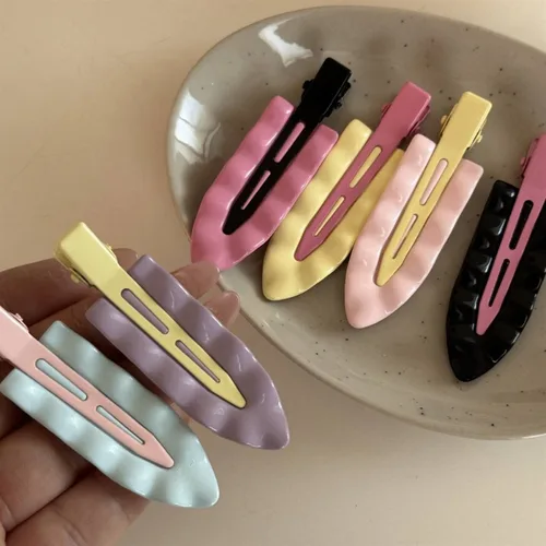 Imagen 2 del producto Clip de maquillaje de Súper Hada con ondas de Metal de macarrón coreano, horquilla sin costuras para celebridades de Internet, clip para flequillo lateral, accesorios para el cabello