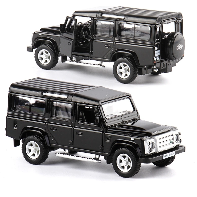 Modèle de voiture Land Rover Defender SUV pour enfants, véhicule de sport l'inventaire, collection arrière côtelée, moulé sous pression ThomZ City, cadeau pour enfant, 1/36