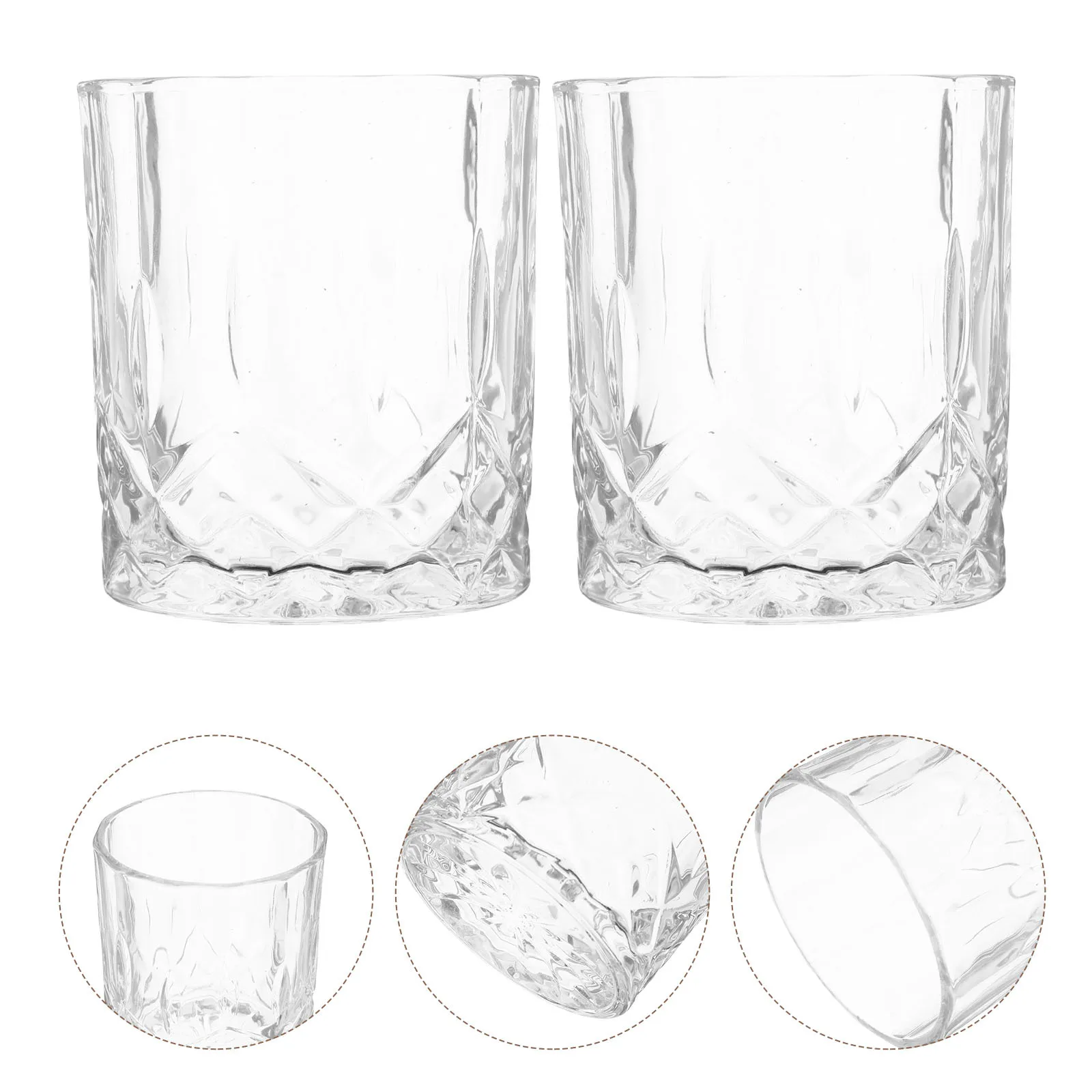 

6Pcs Whiskey Glass Set 300ml Capacity Easy Clean Durable Glass Short Cups Ideal for Whiskey Wine Cocktail Drinks