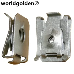 worldgolden 100PCS  auto metal nut Floor trim panel trunk side trim panel buckle for bmw 07147330002 benz