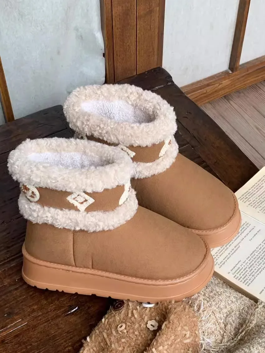 Women Snow Boots High-end Snow Boots For Women 2024 Winter Fur And Fur Integrated Insulation And Plush Outdoor Boots