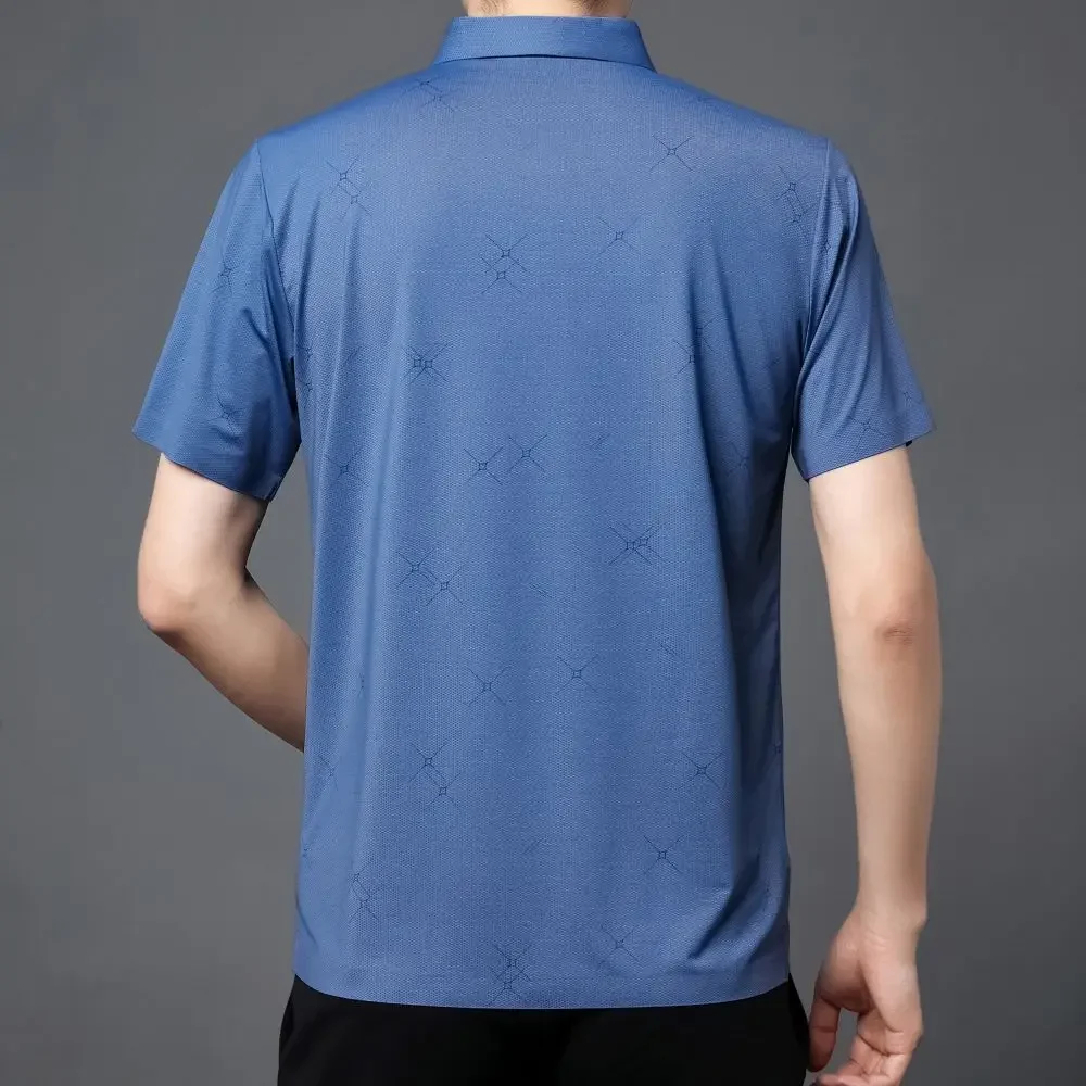 Simple Atmosphere Unique High Quality Polo-shirt Korean Fashion Short Sleeve Men Clothing Summer New Classic Tops W5595