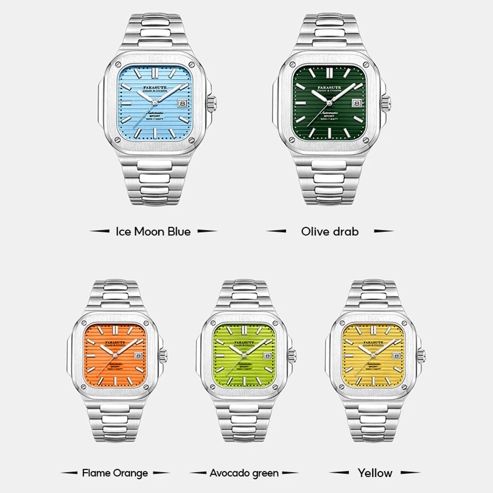 FARASUTE Automatic Mechanical Luxury Men's Watch Miyota9019 Movement Ultrathin 8.9mm Luminous 5ATM Waterproof Wristwatches Male
