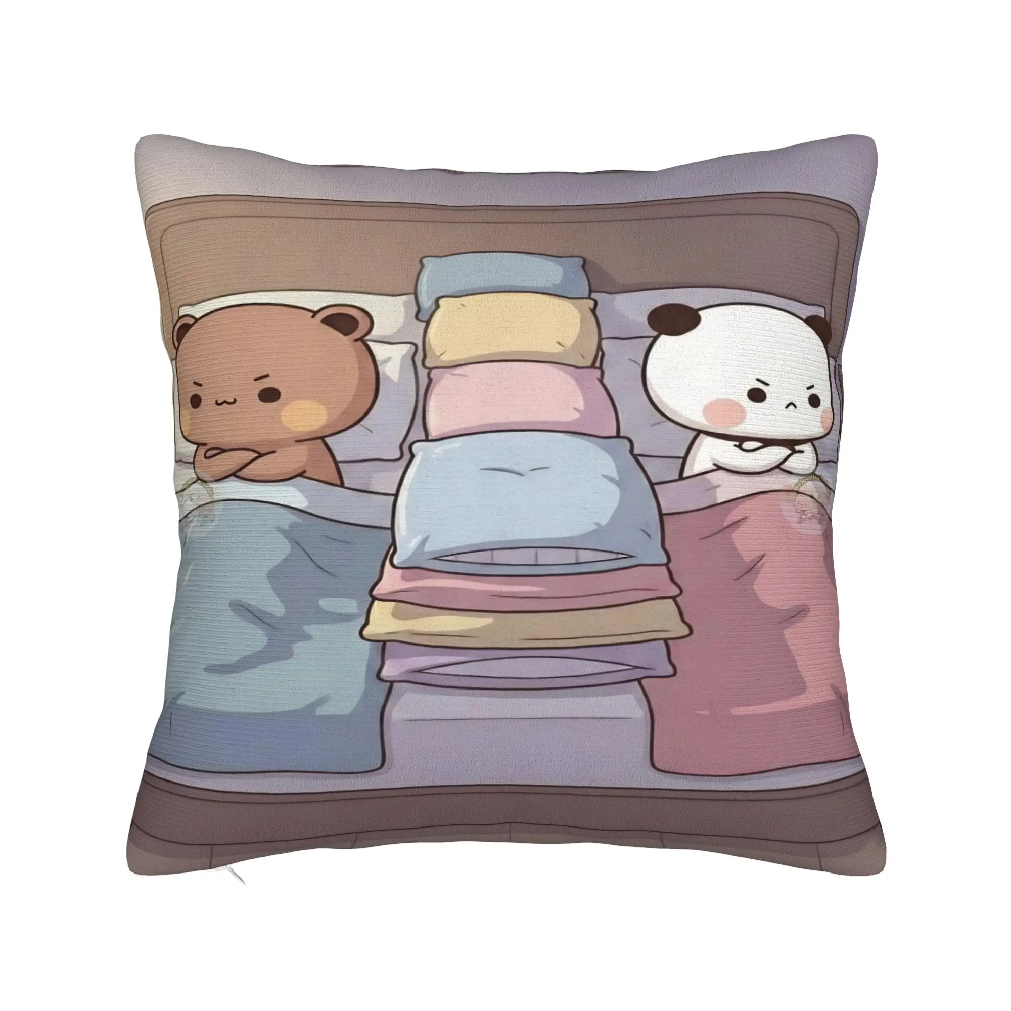 Pillow Case Panda Bubu Dudu Pattern Polyester Pillow Cover Cushion Cover Graphic Pillowcases For Chair Sofa Home Decoration