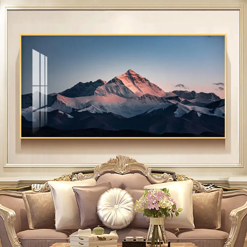 

Simple landscape painting abstract modern wall artist living room decorative wall glass wall crystal porcelain painting