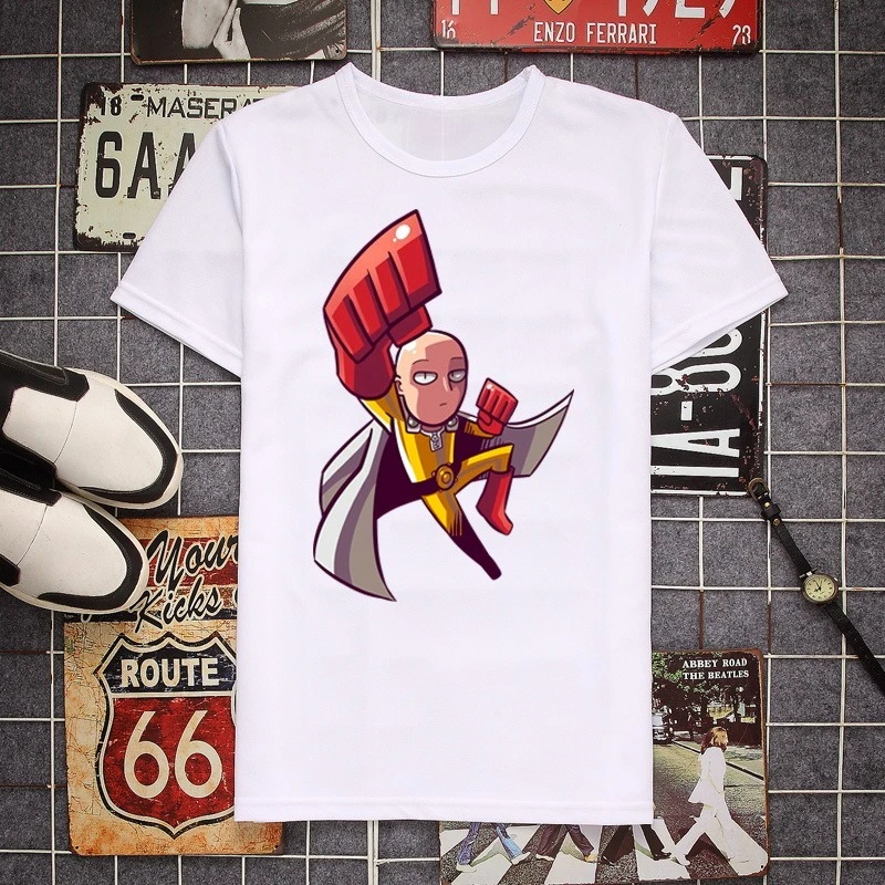 ثنائي الأبعاد أنيمي واحد لكمة سوبرمان سايتاما مضحك التعبير قصيرة الأكمام تي شيرت الرجال والنساء بلايز نصف كم