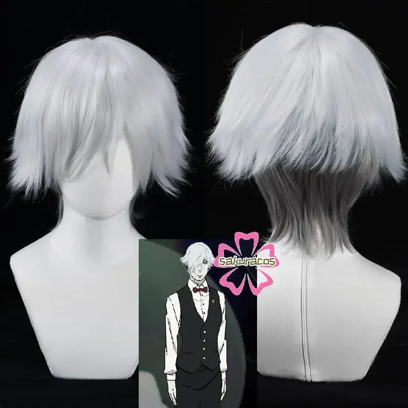 

Decim Wig Death Parade Cosplay Silver Gray Mixed Short Synthetic Hair Heat Resistant Halloween Role Play Party Costume Wigs