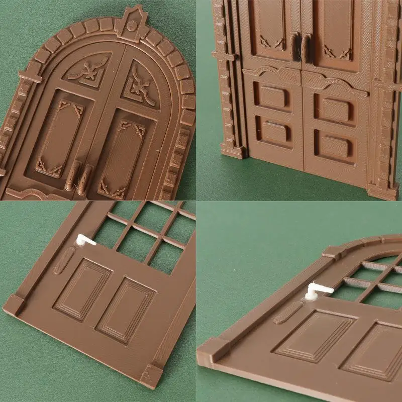 1pc casa de bonecas estilo europeu porta modelo mini simulação casa bonecas micro cena construção adereços móveis decoração acessórios