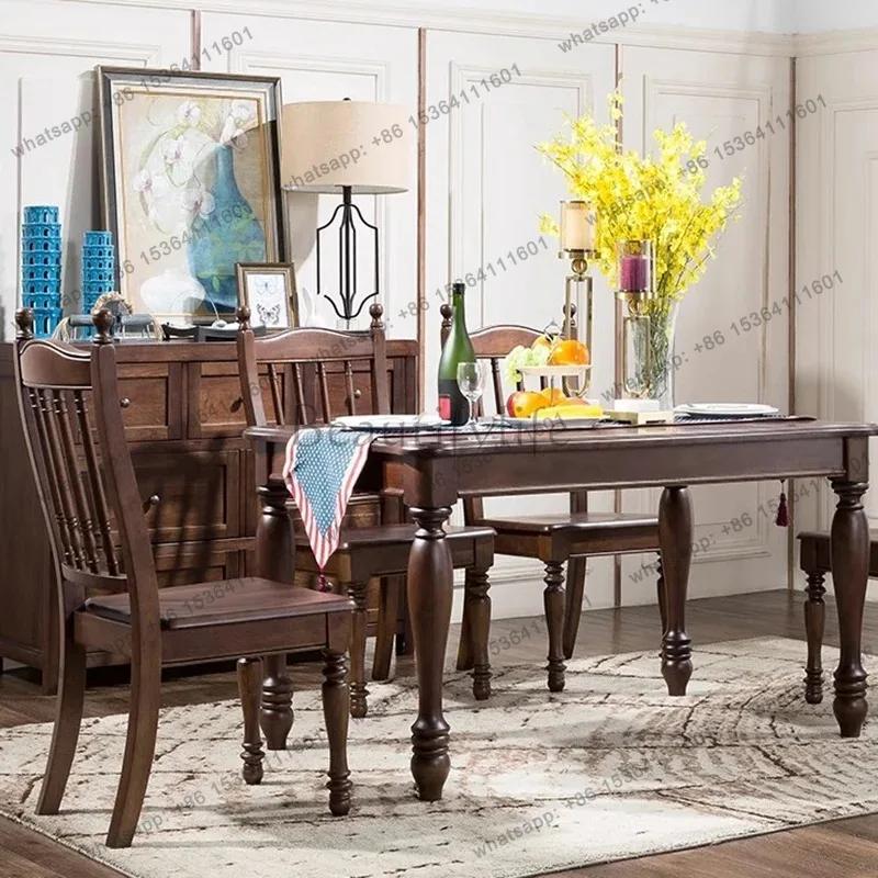 LJY Designer Italian Dinner Table Brown Unique Party Wooden Luxury Dining Table Hotel Salon Restaurant Mesa De Jantar Home Furni