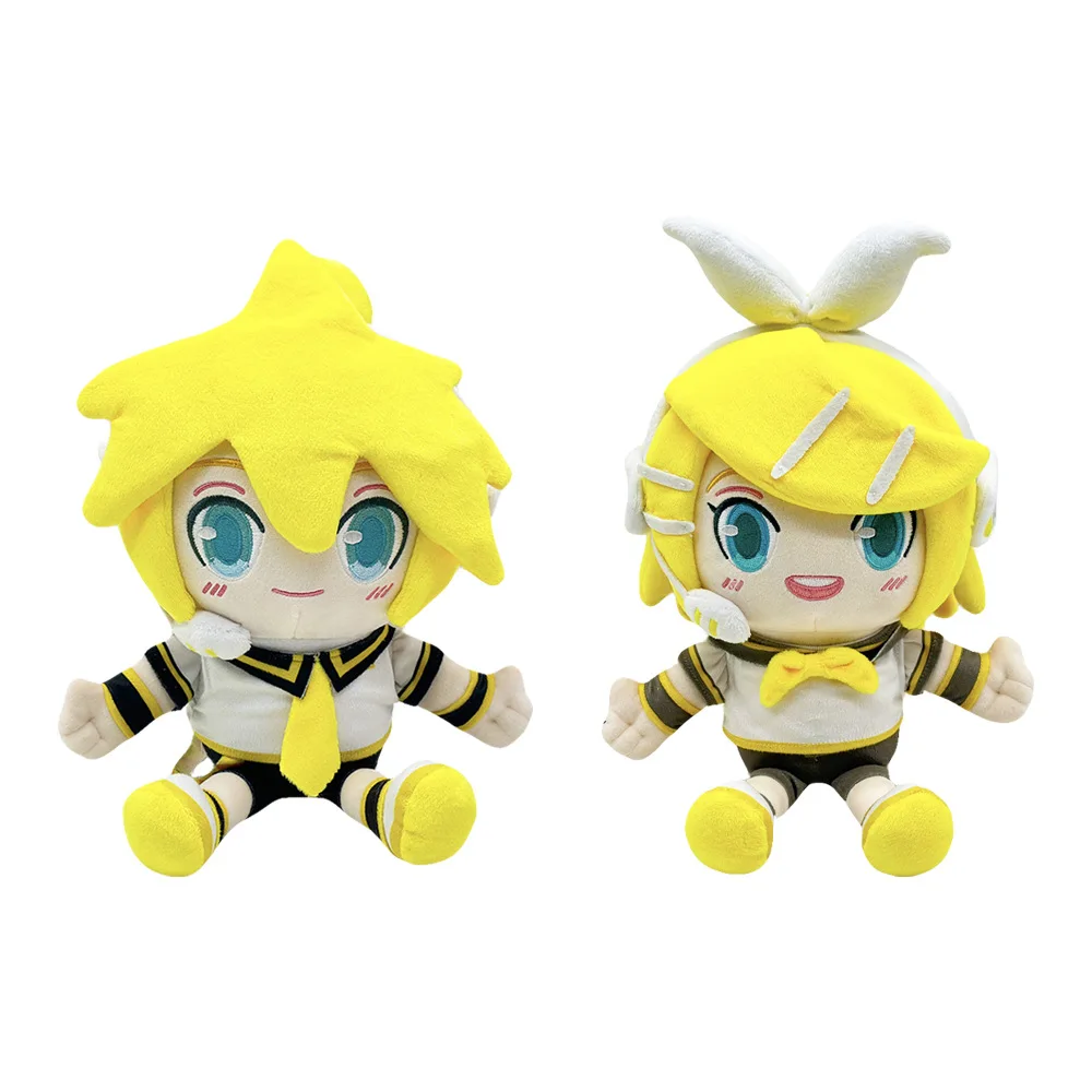 

Hot New 28cm Anime Hatsune Miku Kagamine Rin Len Q version Kawaii Action Figure high quality Model Doll Plush Toys Gifts