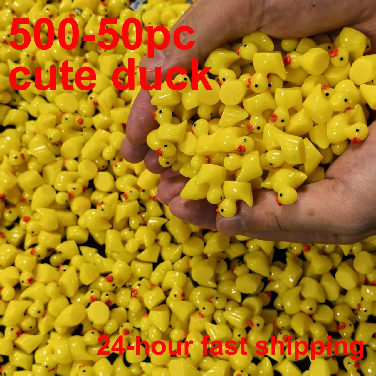 500/50Pcs/set Mini Resin Ducks Tiny Duck Miniature Figures Bulk Little Duck Charms for Party, DIY Micro Landscape Decorations