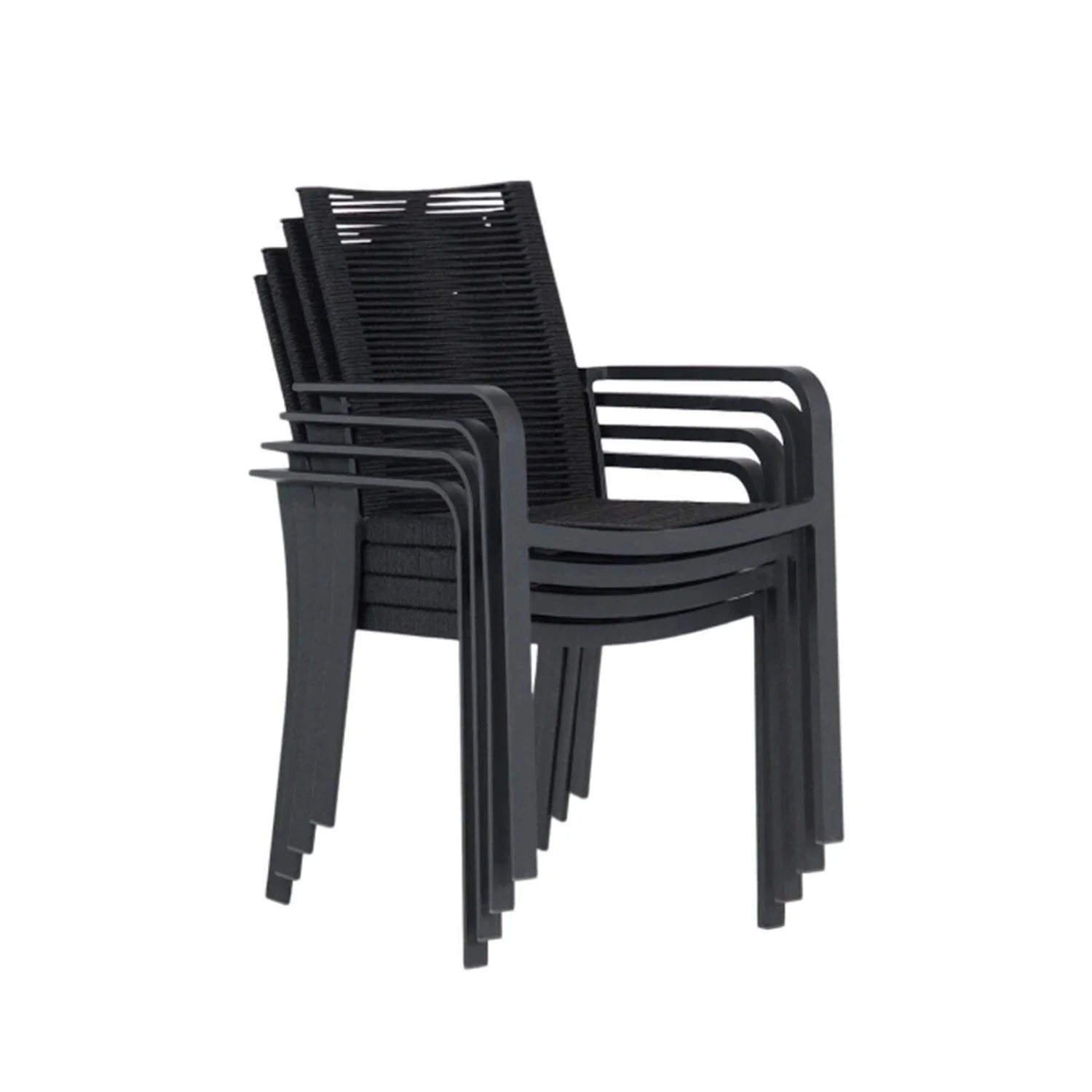 

-Hot Selling Aluminium Rope Table And Chairs Restaurant Furniture Patio Garden Extendable Metal Table Outdoor Dining Sets