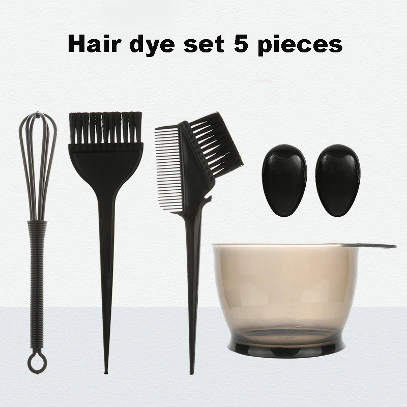 Haarfarbe Farbe Pinsel Schüssel Set mit Ohr Kappen Mischstab Haar Tönung Sterben Färben Applikator Pinsel Friseur Stil Zubehör – Detail 1