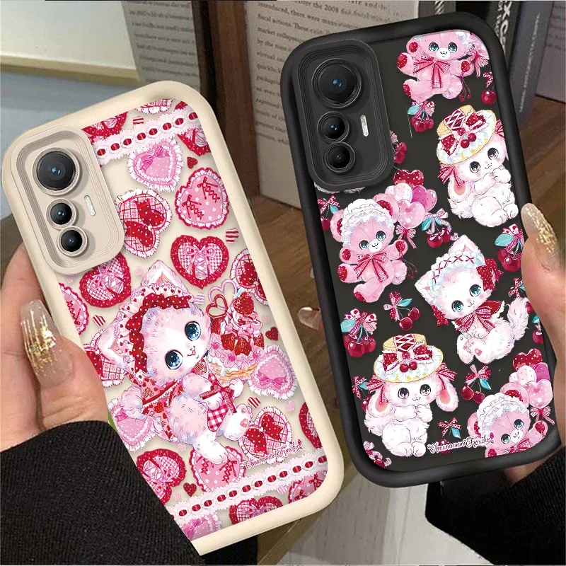 Lovely Lolita Cartoon Cat Case for Xiaomi 14T 11T 13T 12T 13 12 11 Lite 5G NE POCO X6 X5 F6 F5 F3 X4 GT X3 NFC M5S M6 Pro 4G