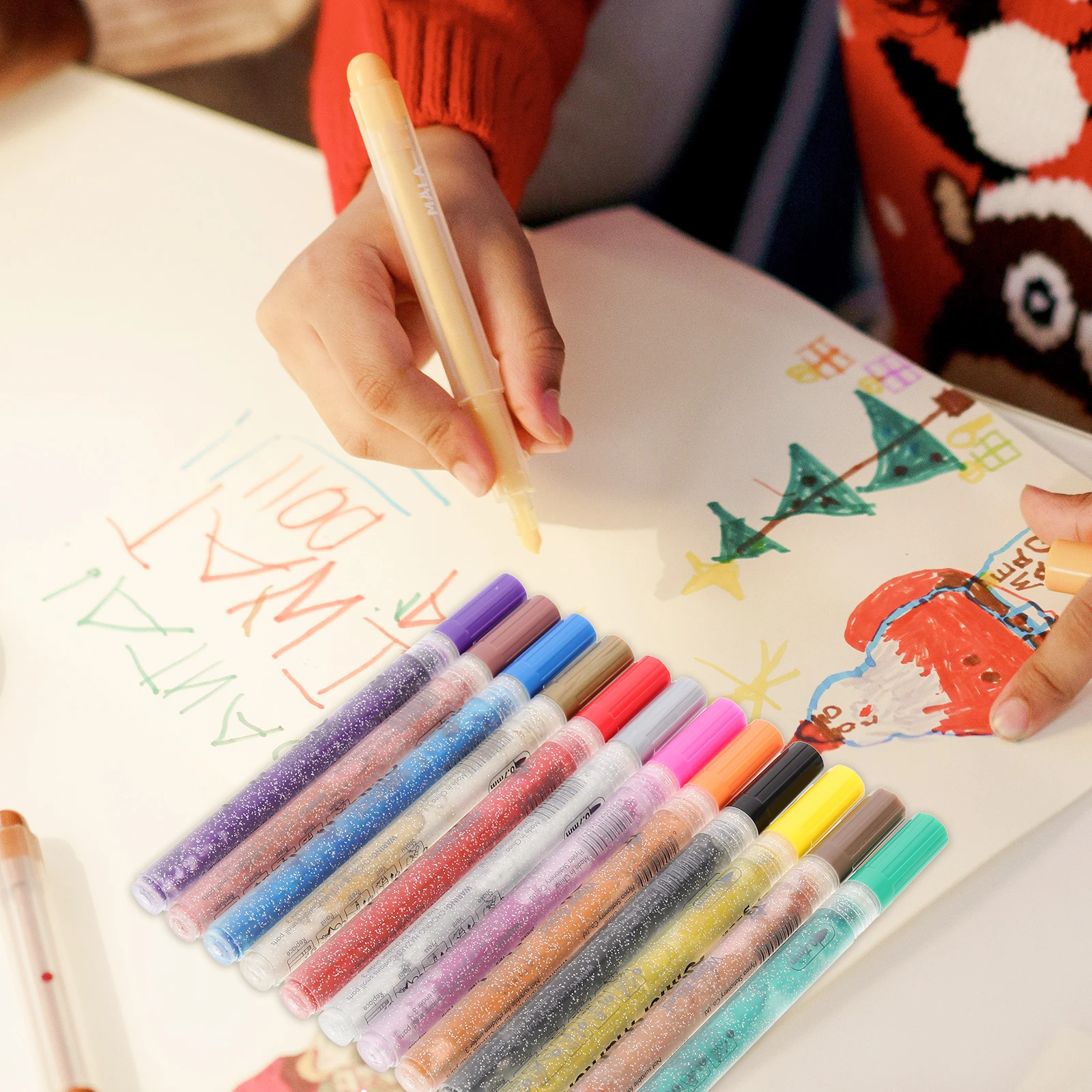 

Glitter Marker Paint Pen ABS Material Durable Comfortable Grip Writing Tool DIY Projects Scrapbooking Art Supplies