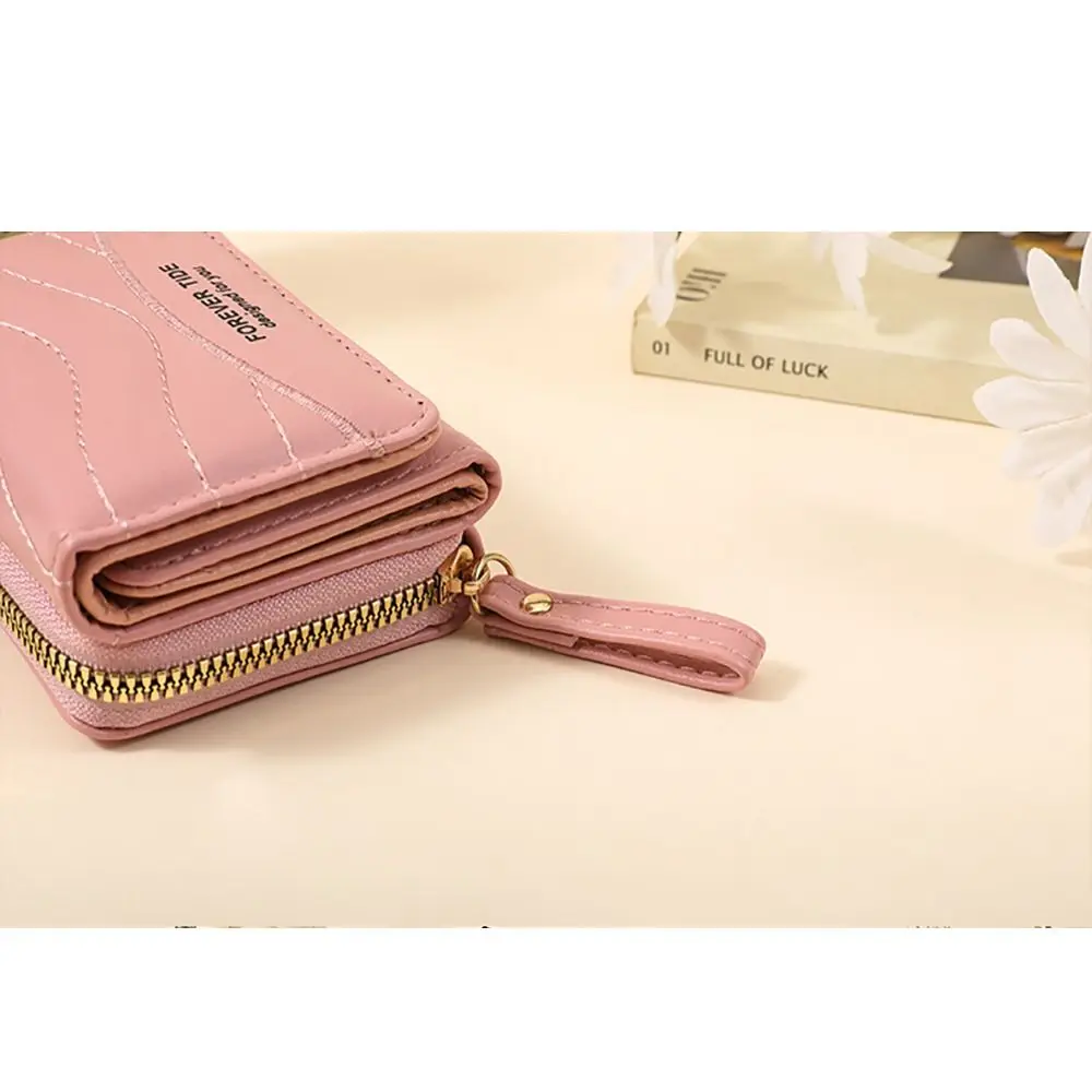 Practical Multicolor Money Bag Zipper Clouse Simple Embroidery Short Wallet Ultralight Waterproof Coin Purse for Ladies