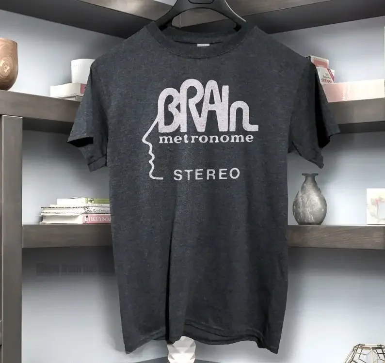 Brain Records T shirt screen print short sleeve shirt cotton