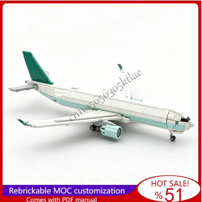 

2432 PCS MOC Transportation Series Airbus A330 Model Custom Puzzle Bricks DIY Creative Assembly Children Popular Birthday Gifts
