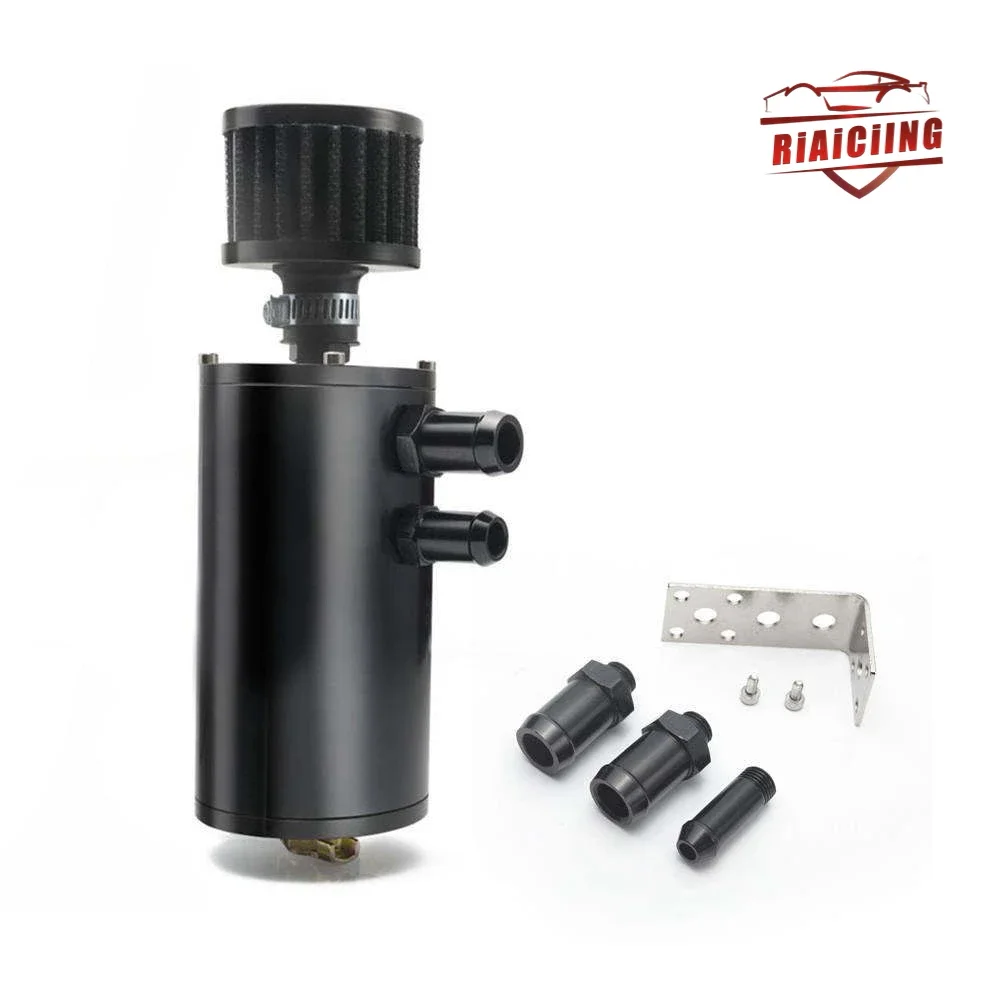 

Universal Aluminium Oil Catch Can Tank with Breather Filter Engine Mini Oil Separator Car Coolant Fuel Surge Tank buffer tank
