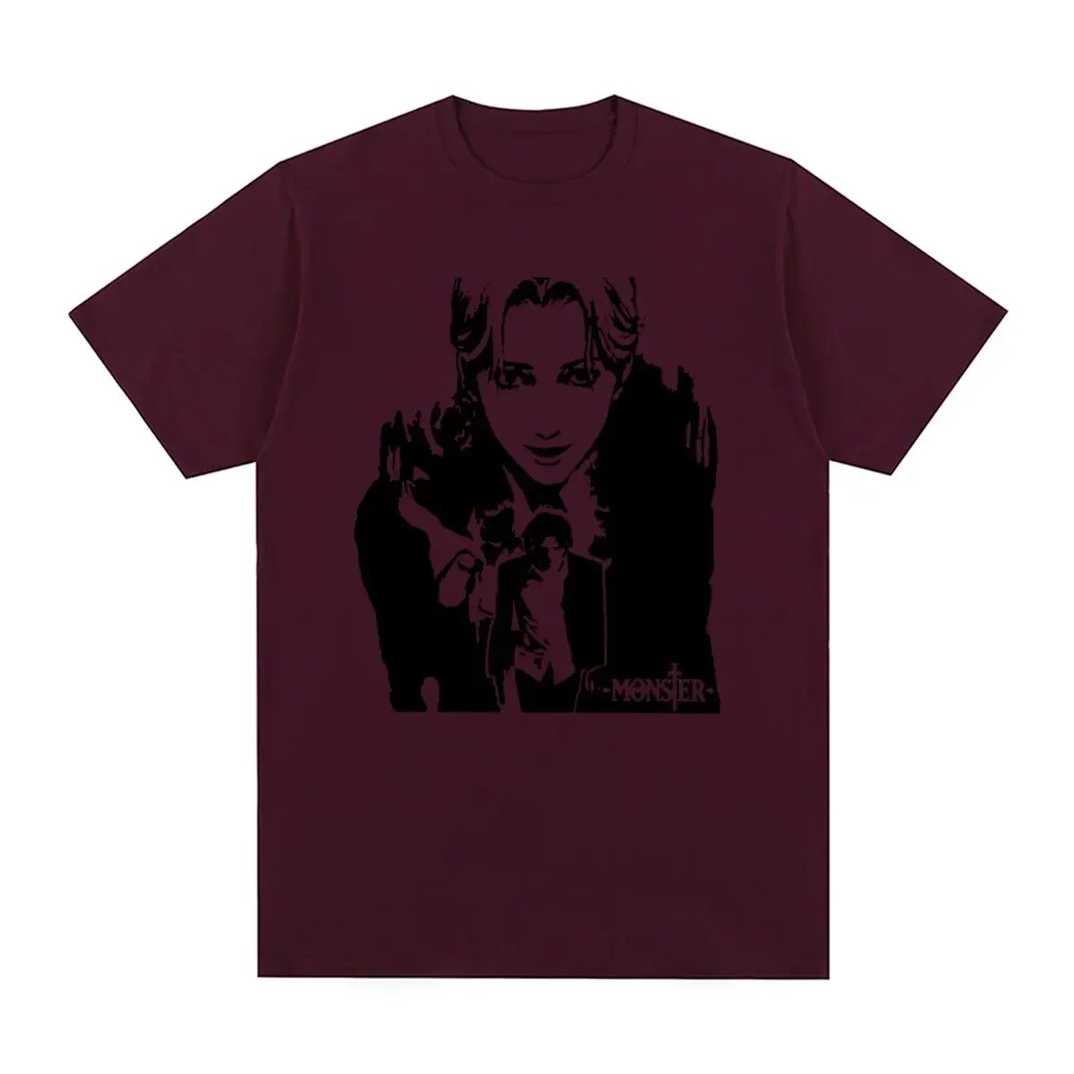 New Tee  Tops anime clothes tshirtgraphic New Arrival  Monster Johan Liebert Naoki Urasawa Vintage T-shirt Cotton Men T shirt