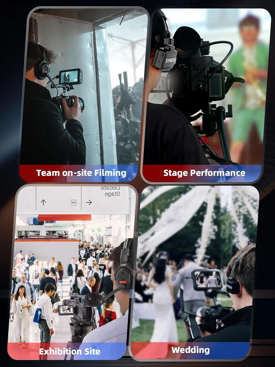 نظام سماعة الرأس الداخلي اللاسلكي SYNCO XTALK X2، سماعة اتصال 2.4 جيجا هرتز لشخصين مع وقت عمل 24 ساعة 350 متر/1148 قدم #6