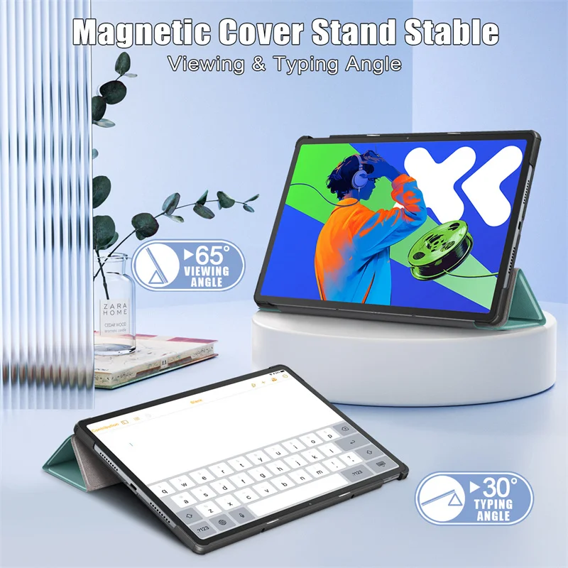 For Lenovo Idea Tab Pro Case 12.7 inch Trifold Magnetic Leather Stand Hard Smart Cover For Lenovo idea tab pro 2025 tb373fu Case