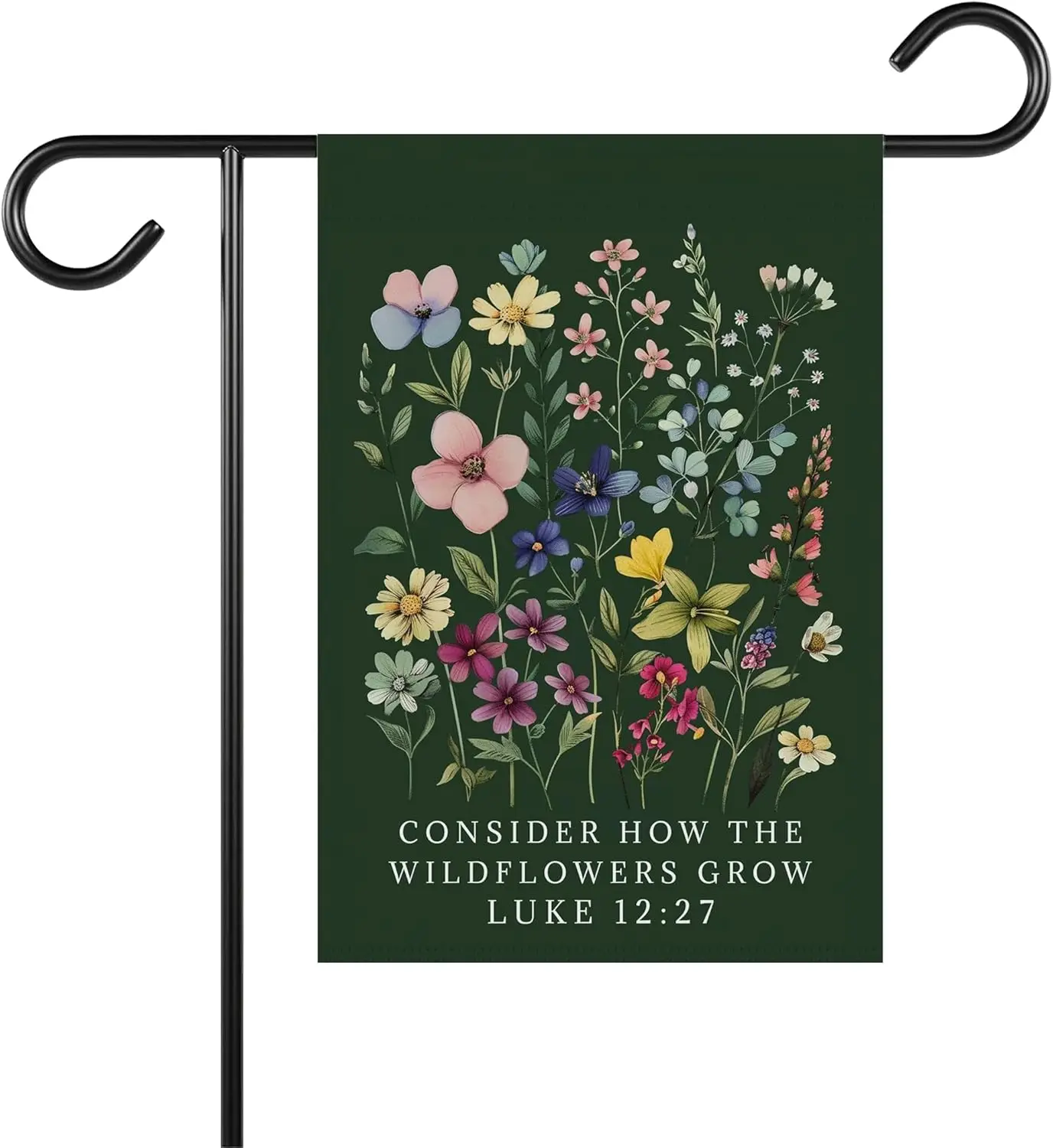 Consider How The Wild Flowers Grow Garden Flag - Botantical Christian Garden Flag - Faith Based Home Gifts - Gift For Friend yyi