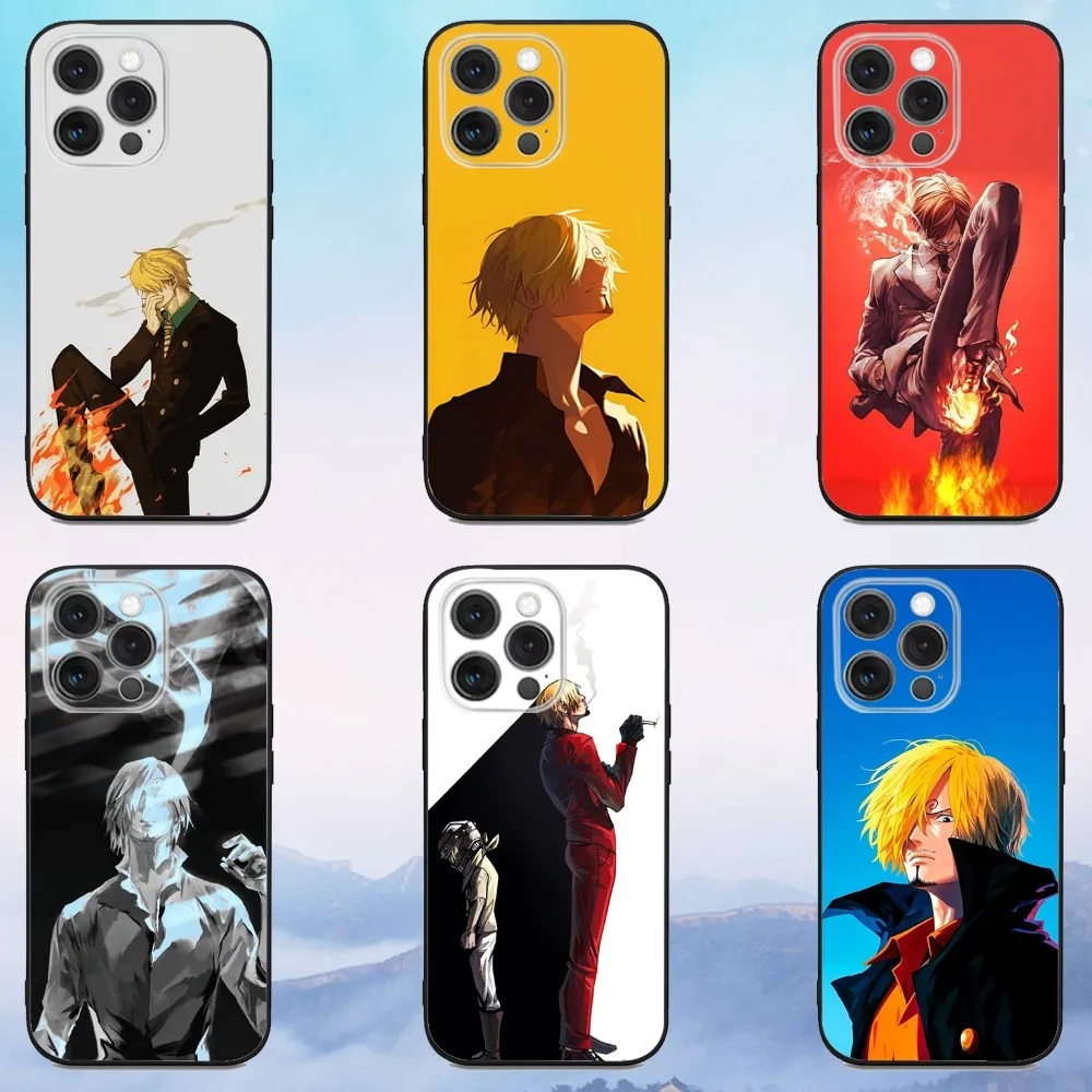 

Anime S-Sanjis Cool Phone Case For iPhone 16e,16,15,14,13,12,11,Pro,X,XS,Max,XR,Plus,Mini Soft Black Cover