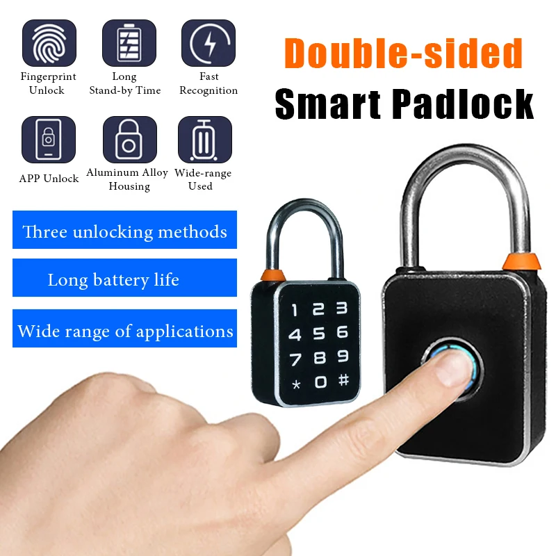 

Портативный 3-в-1 противоугонный пароль с отпечатками пальцев, двусторонний умный замок с зарядкой через USB, мини-умный замок Tuya для шкафов