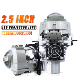 Bi Led Projector Lens 2.5 Inch H4 H7 9005 9006 Car Headlight With Shrouds 3R G5 Angel Eyes High Low Beam Retrofit Fit Auto Lamp