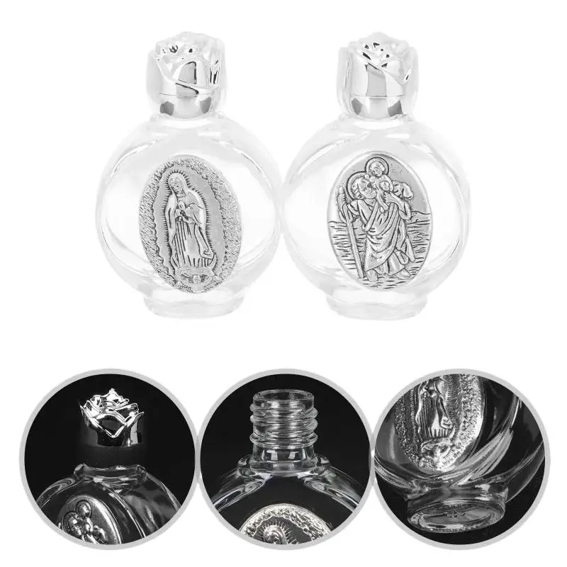 Christian Baptism Supplies Empty Holy Water Jesus Bottle Religious Bottle Refillable Portable Cosmetic Packaging Empty Bottle
