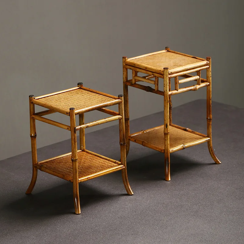 

Boutique Zhejiang industrial pure handmade mortise and tenon structure production old silu bamboo bonsai rack retro Chinese styl